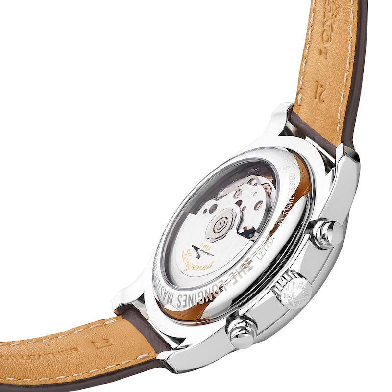 Longines Master Collection Chrono Brown Leather Strap Watch 