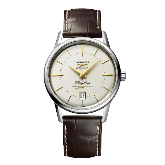 Longines Men's Brown/Silver Heritage Flagship 38.5mm Automatic Watch - Image 3