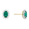 Thumbnail Image 0 of 9ct Gold Created Emerald And Cubic Zirconia Earrings