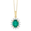 Thumbnail Image 0 of 9ct Gold Created Emerald And Cubic Zirconia Cluster Pendant
