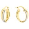Thumbnail Image 0 of 9ct Yellow Gold Glitter Double Row Hoop Earrings