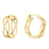 Thumbnail Image 1 of 9ct Yellow Gold Triple Wave Hoop Earrings