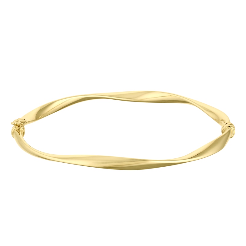 9ct Yellow Gold Hinged Twist Bangle