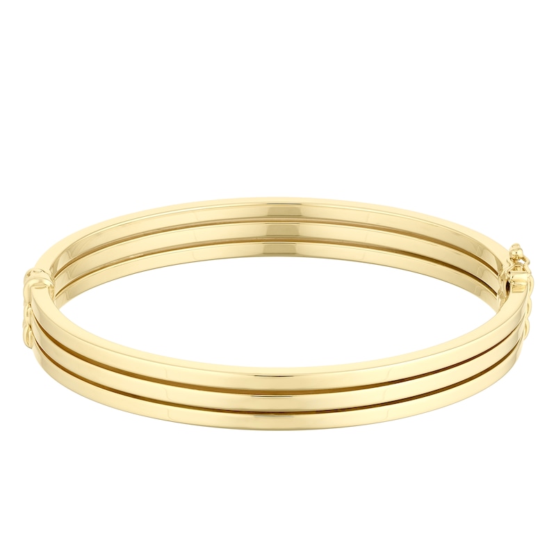 9ct Yellow Gold Triple Row Bangle | Ernest Jones