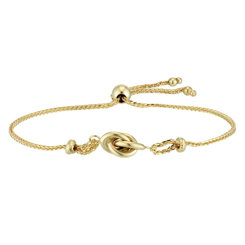 9ct Yellow Gold 7 Inch Knot Adjustable Bracelet
