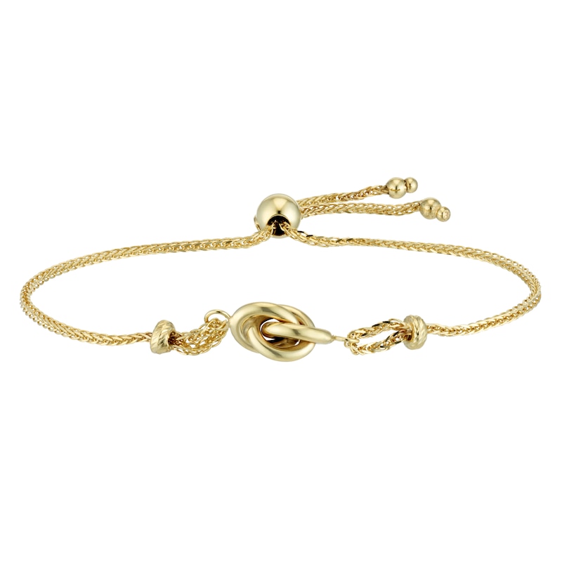 Main Image 1 of 9ct Yellow Gold 7" Knot Adjustable Bracelet
