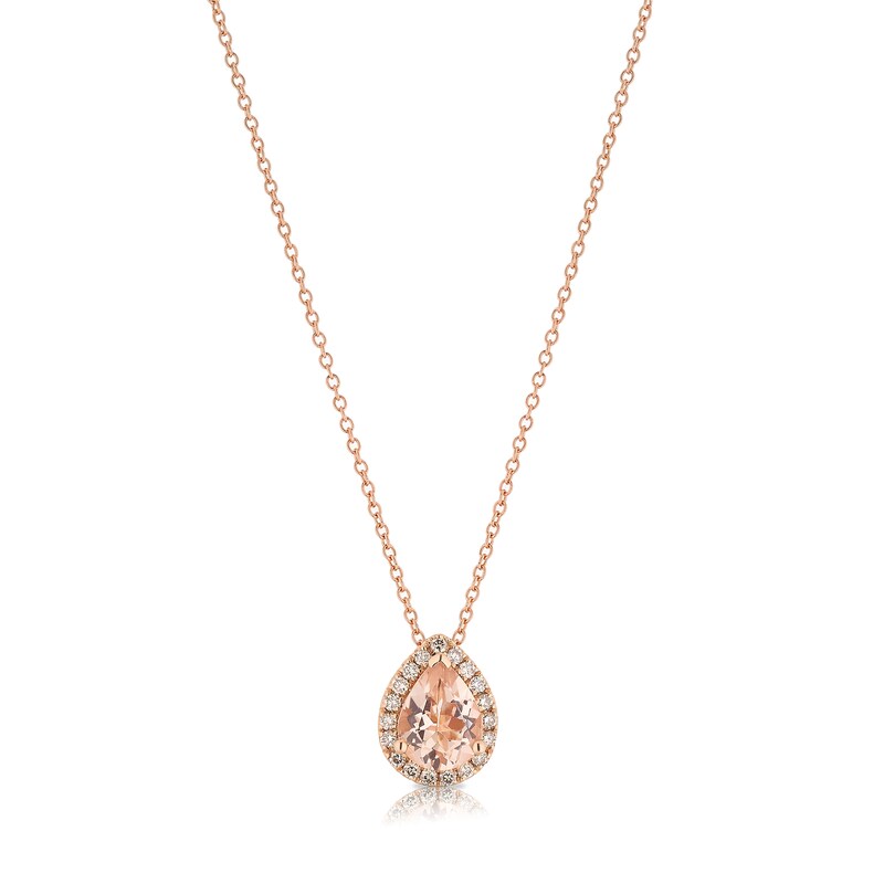 Le Vian 14ct Rose Gold 0.12ct Diamond & Morganite Pendant