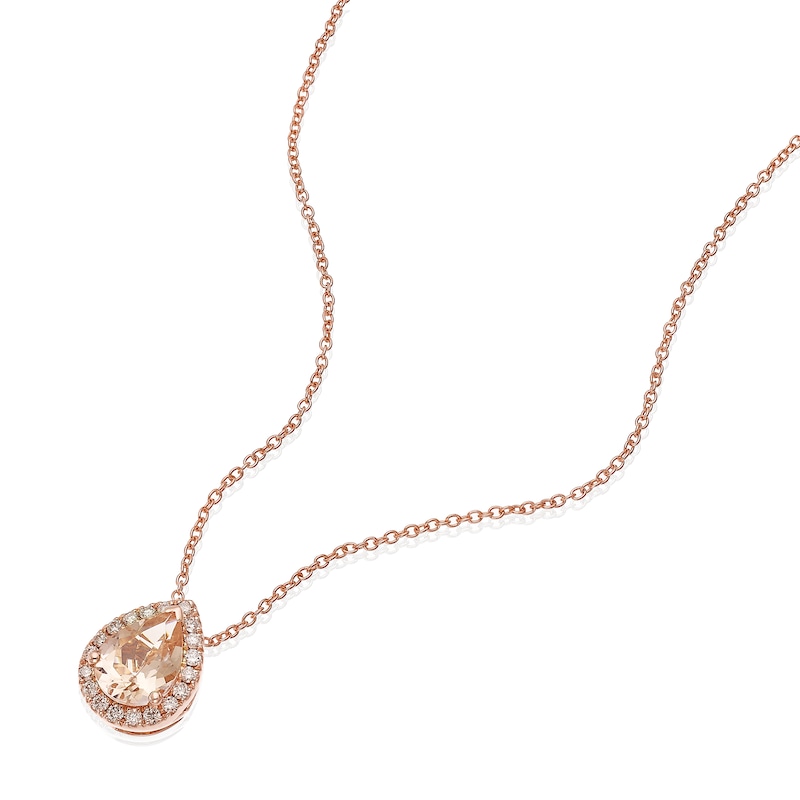 Le Vian 14ct Rose Gold 0.12ct Diamond & Morganite Pendant