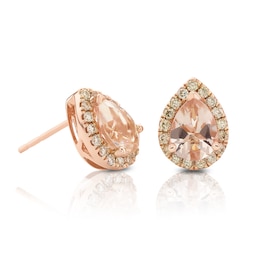 Le Vian 14ct Rose Gold 0.23ct Diamond & Morganite Earrings