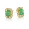 Thumbnail Image 2 of 14ct Yellow Gold 0.29ct Nude Diamond & Emerald Stud Earrings