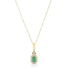 Thumbnail Image 0 of 14ct Yellow Gold 0.18ct Chocolate Diamond & Emerald Pendant