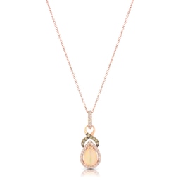 14ct Rose Gold 0.29ct Chocolate Diamond & Opal Pendant