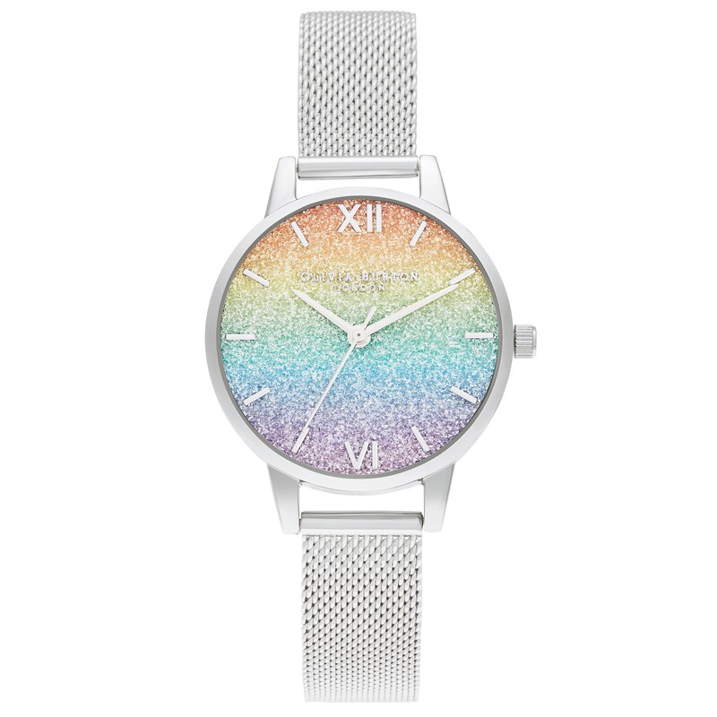 Olivia Burton Glitter Dial Rainbow Stainless Steel Watch