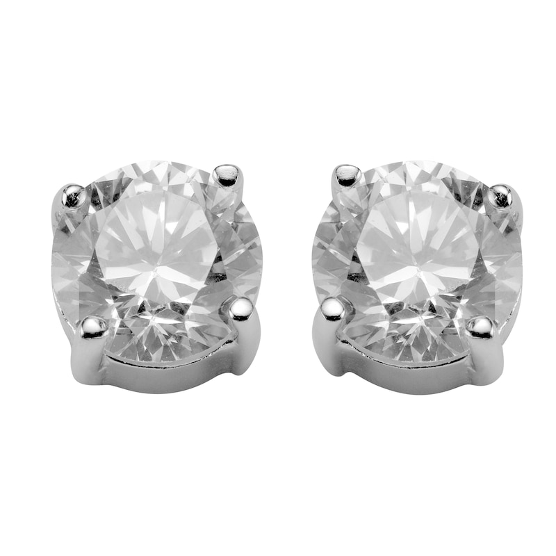 Main Image 1 of Sterling Silver Cubic Zirconia 5mm Stud Earrings