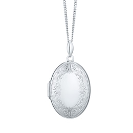 Sterling Silver 20 Inch Chain Oval Locket