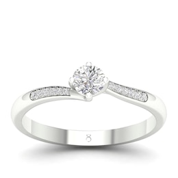 Engagement Ring The Diamond Story 18ct White Gold 0.30ct Total Diamond Ring