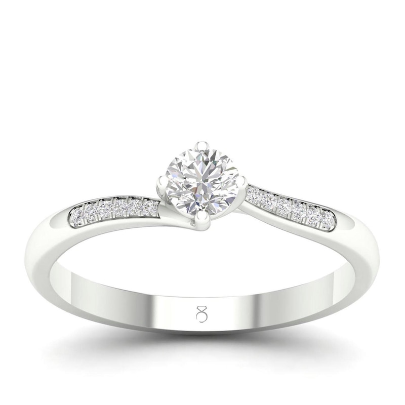 Main Image 1 of Engagement Ring The Diamond Story 18ct White Gold 0.30ct Total Diamond Ring