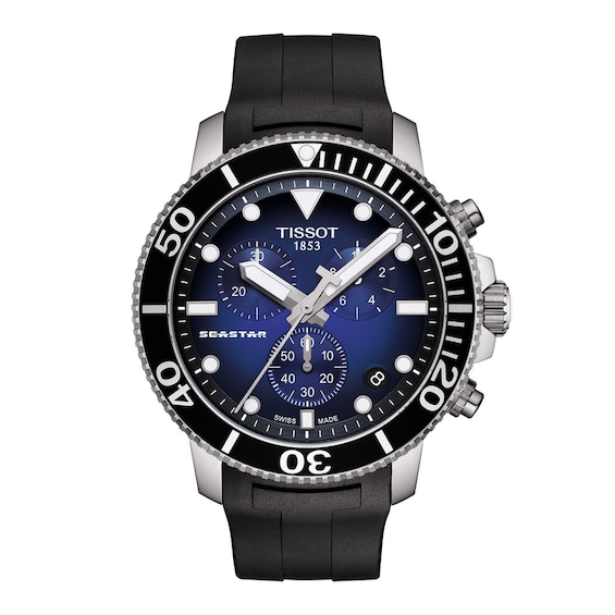 Tissot Seastar 1000 Mens Chronograph Black Rubber Strap Watc