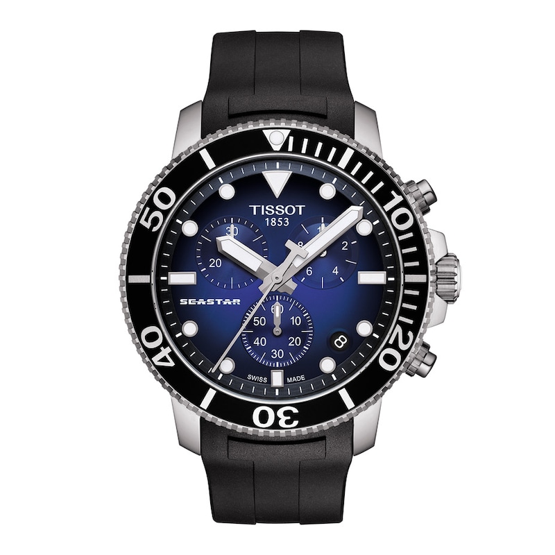 Tissot Seastar 1000 Men's Chronograph Black Rubber Strap Watch