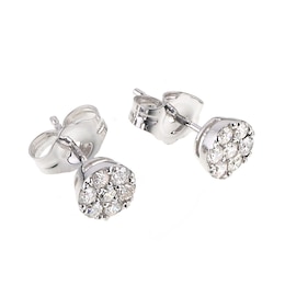 9ct White Gold 0.25ct Total Diamond Cluster Stud Earrings