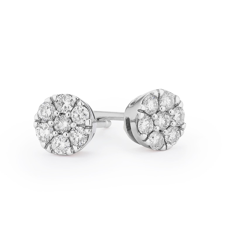 Main Image 2 of 9ct White Gold 0.25ct Total Diamond Cluster Stud Earrings