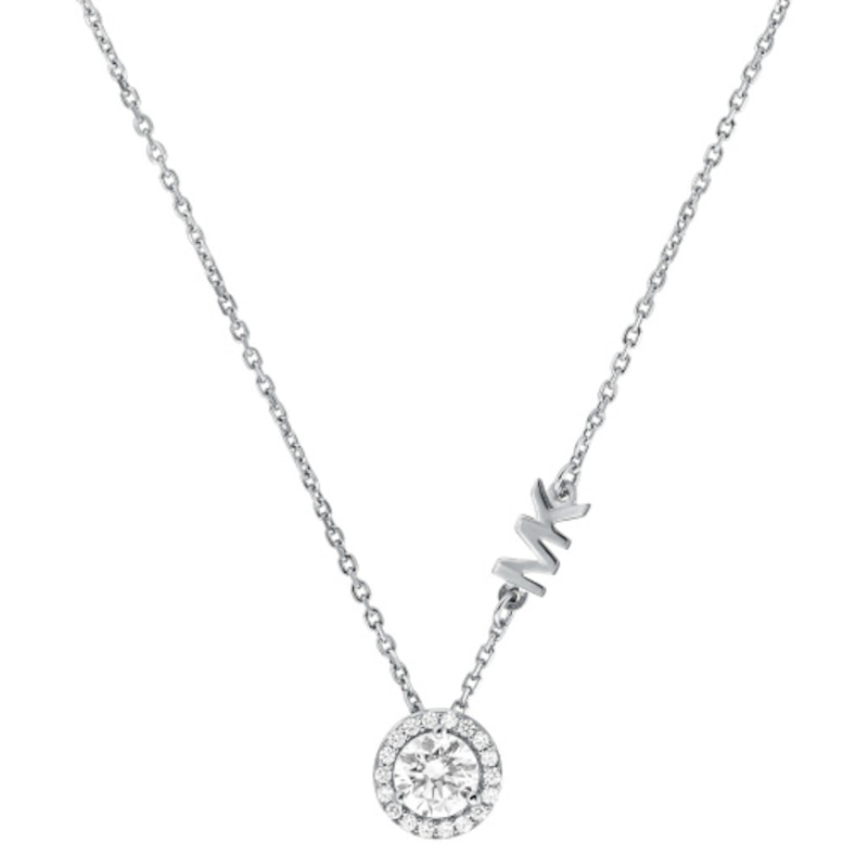 Michael Kors Sterling Silver Cubiz Zirconia Pendant