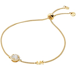 Michael Kors 14ct Gold Plated Silver Slider Bracelet