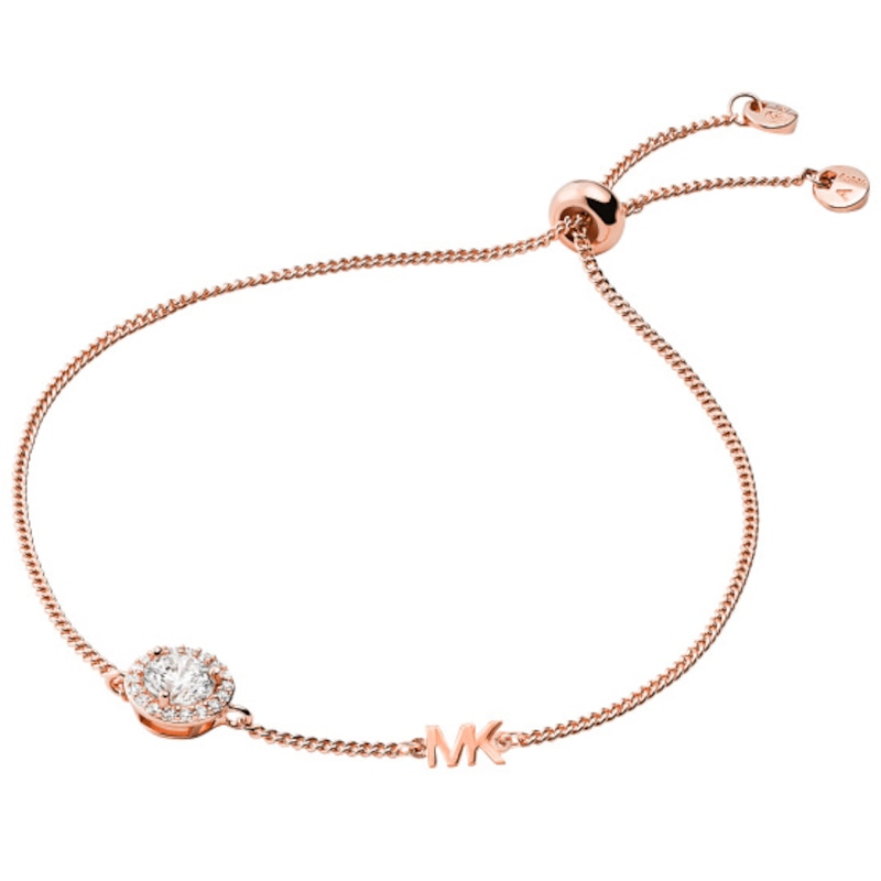 Michael Kors 14ct Rose Gold Plated Silver 7 Inch Slider Bracelet