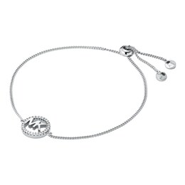 Michael Kors Sterling Silver 7" Logo Slider Bracelet