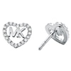 Thumbnail Image 1 of Michael Kors Sterling Silver Heart Logo Stud Earrings