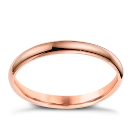 9ct Rose Gold 2mm Extra Heavyweight Court Ring