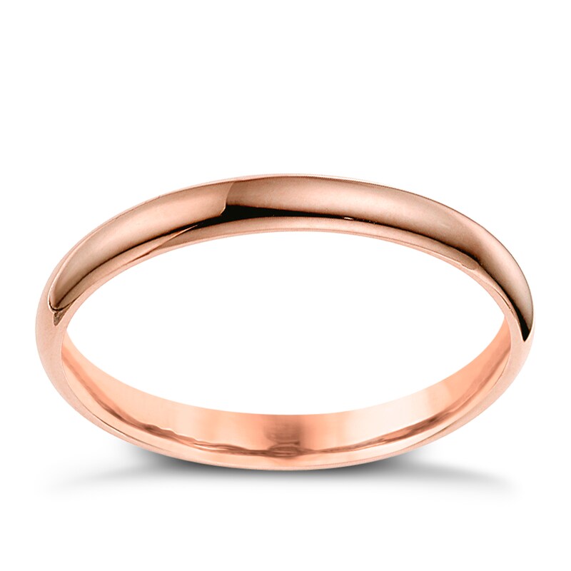 Main Image 1 of 9ct Rose Gold 2mm Extra Heavyweight Court Ring