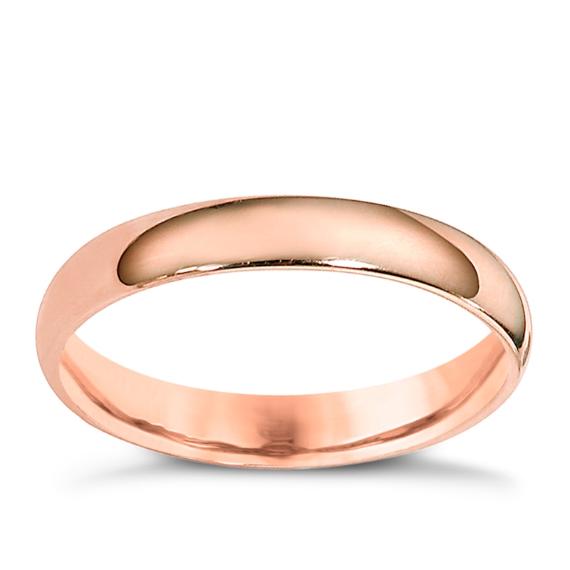 Main Image 1 of 9ct Rose Gold 3mm Extra Heavyweight Court Ring