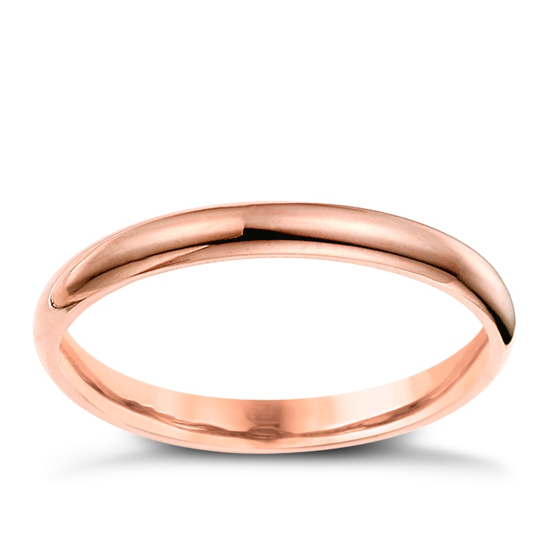 9ct Rose Gold 2mm Super Heavyweight Court Ring
