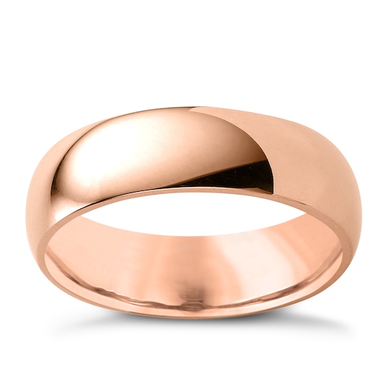 9ct Rose Gold 6mm Super Heavyweight Court Ring