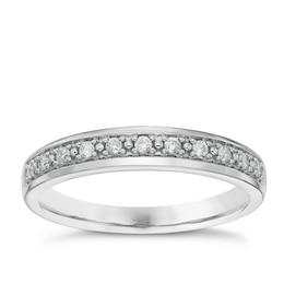 Platinum 0.10ct Diamond Wedding Band