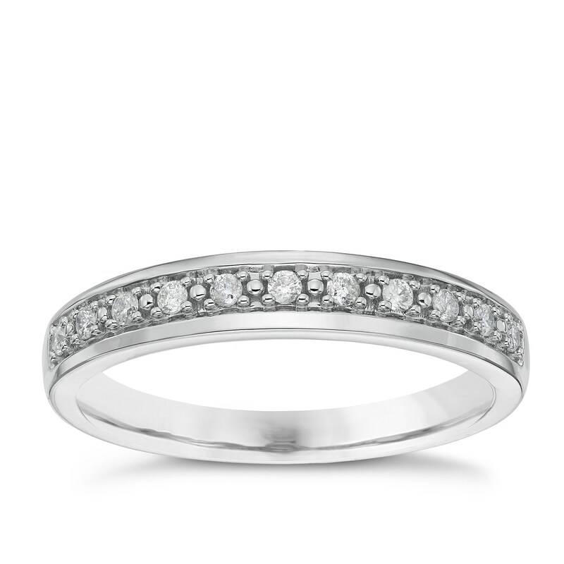 Main Image 1 of Platinum 0.10ct Diamond Wedding Band