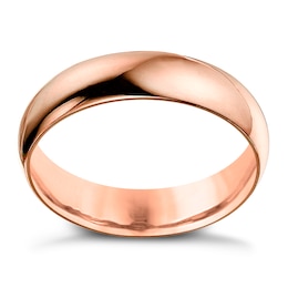 9ct Rose Gold 6mm Extra Heavyweight D Shape Ring