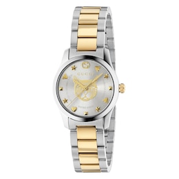 Gucci G-Timeless Cat Two Tone Bracelet Watch