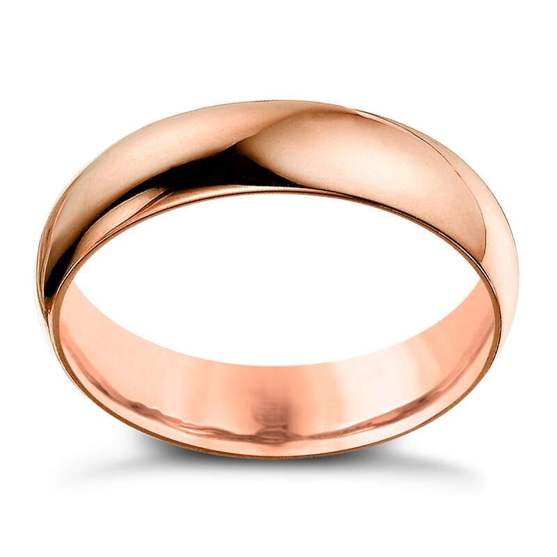 Main Image 1 of 9ct Rose Gold 8mm Extra Heavyweight D Shape Ring