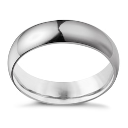 9ct White Gold 6mm Super Heavyweight Court Ring