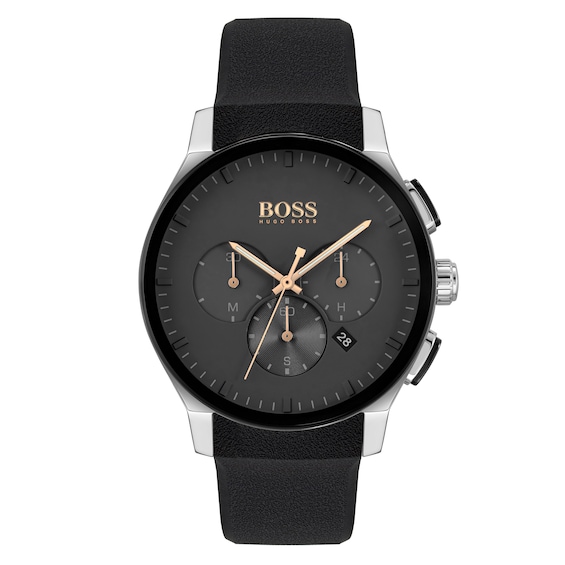 BOSS Peak Chronograph Men’s Black Rubber Strap Watch