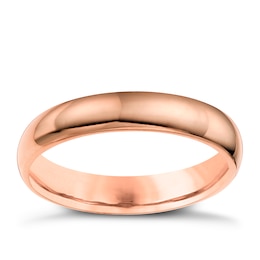 9ct Rose Gold 4mm Super Heavyweight Court Ring