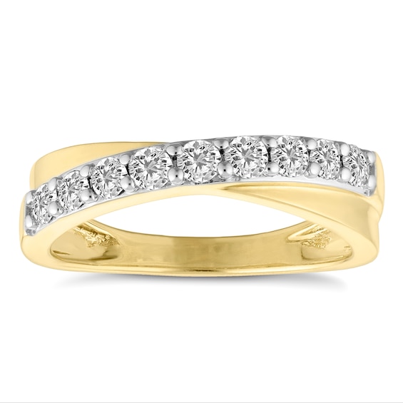 18ct Yellow Gold 0.50ct Crossover Eternity Ring