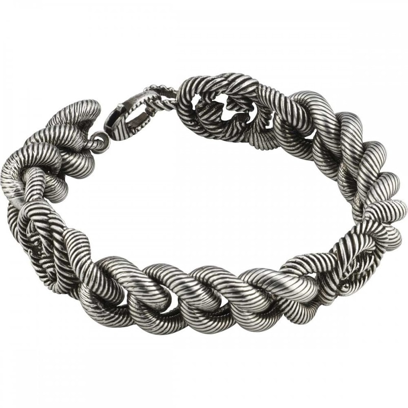 Gucci Interlocking Sterling Silver 7 Inch Chain Bracelet