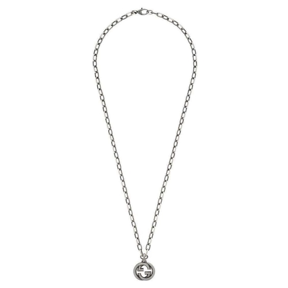 Gucci Interlocking G Sterling Silver Pendant Necklace
