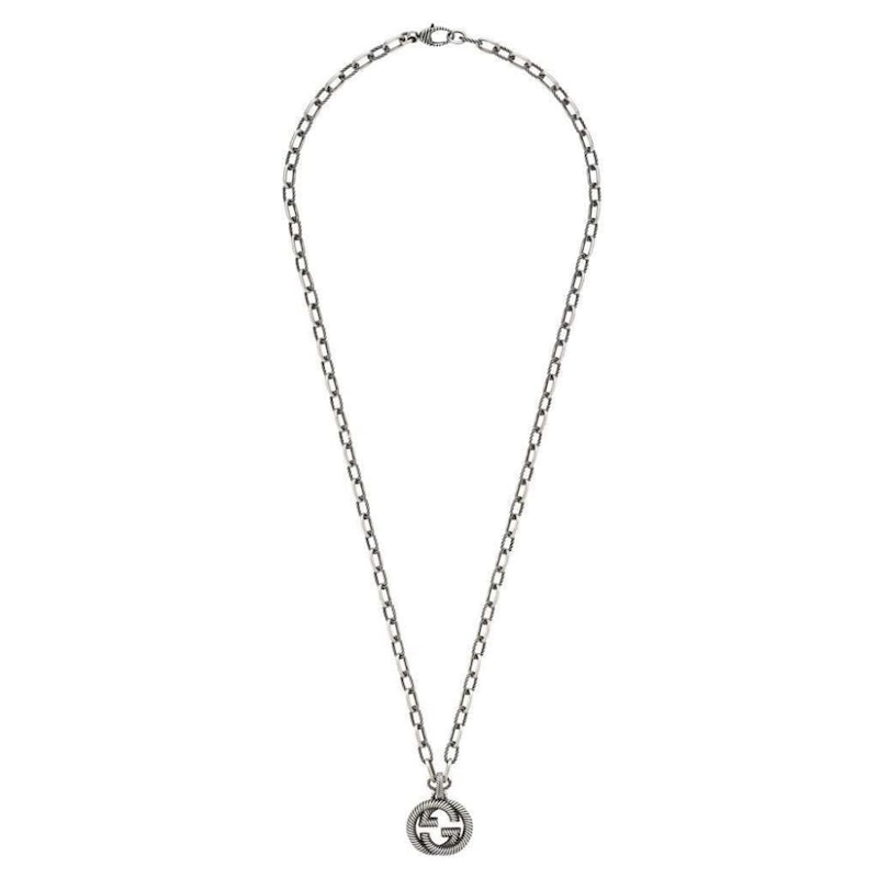 Gucci Interlocking Sterling Silver Pendant Necklace