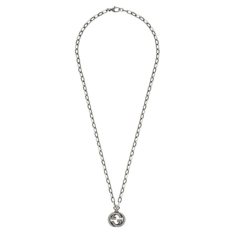 Main Image 1 of Gucci Interlocking Sterling Silver Pendant Necklace