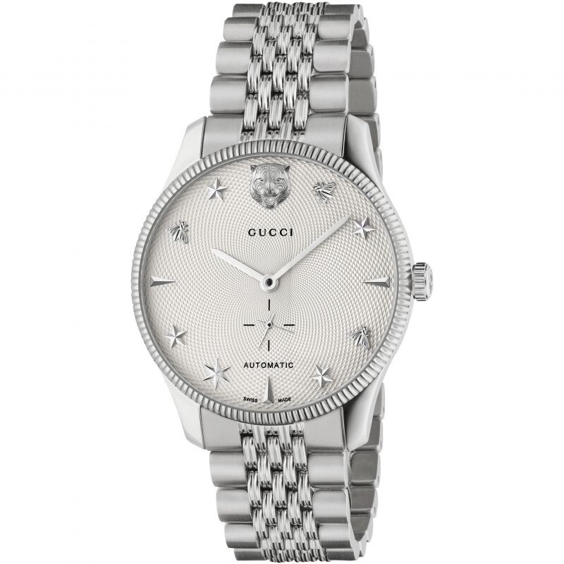 Gucci G-Timeless White Dial & Stainless Steel Bracelet Watch