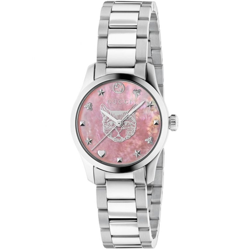 Gucci G-Timeless Cat Stainless Steel Bracelet Watch